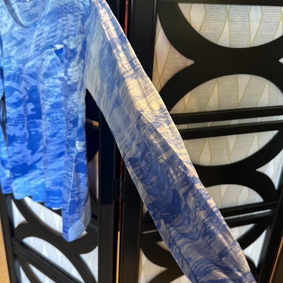 The North Face Blue Burnout Abstract Long Sleeve Pull On Tee / T Shirt Top. - Picture 5 of 12